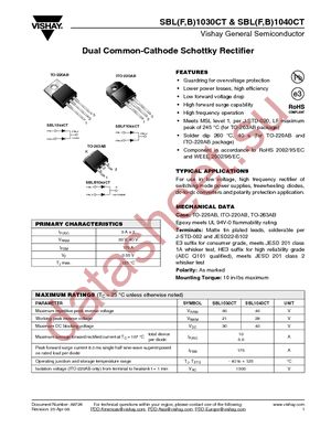 SBL1030CTHE3/45 datasheet  